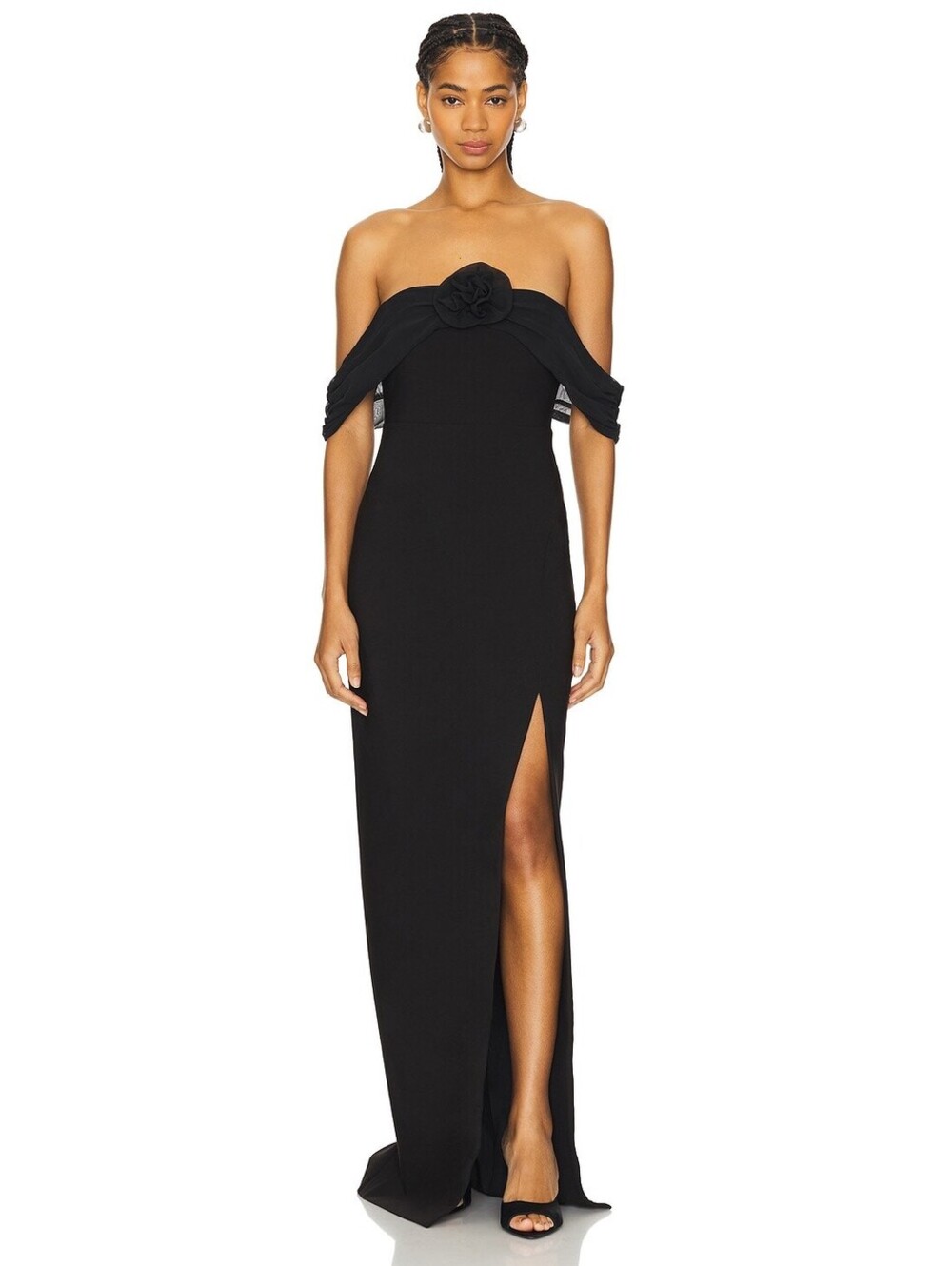 LIKELY Toula Gown black maxi off shoulder